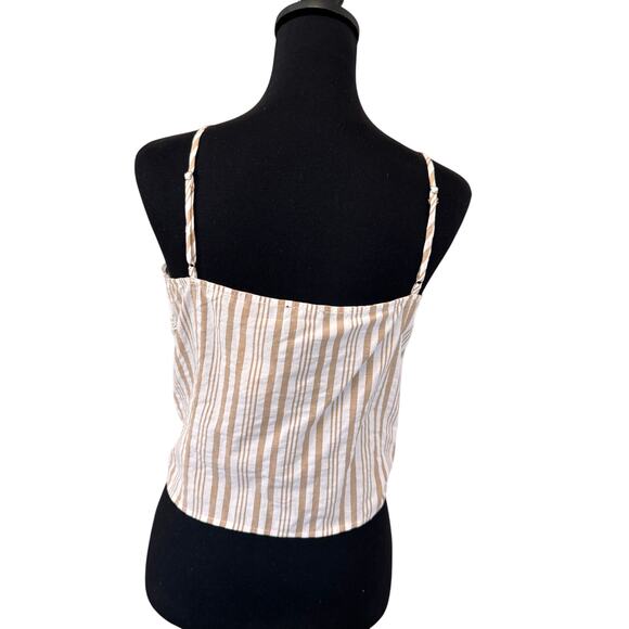 New Lumiere Women's Beige Button Down Tie Front Camisole Top Size S - Picture 3 of 5